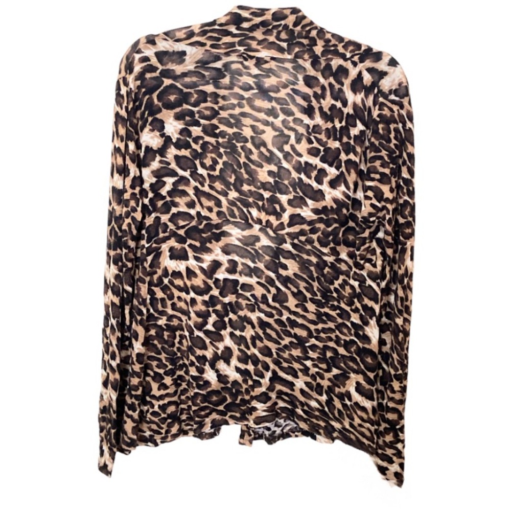 Zenana Outfitters Leopard Print Top Cardigan - Picture 3 of 9